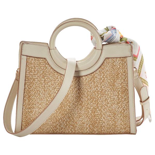Nanette Lepore Shiloh Scarf Straw Satchel