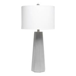 Lalia Home Concrete Pillar Table Lamp w/White Fabric Shade