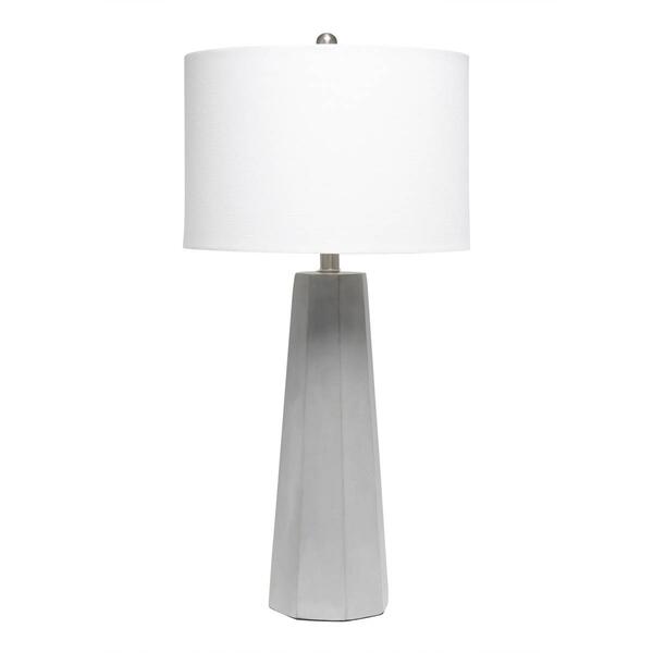 Lalia Home Concrete Pillar Table Lamp w/White Fabric Shade - image 