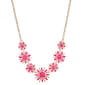 Napier Gold-Tone & Hot Pink Flower Frontal Necklace - image 1