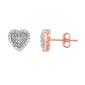 Diamond Classics&#40;tm&#41; Rose Flash Plating Diamond Heart Stud Earrings - image 1