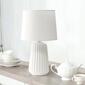 Simple Designs Off White Ceramic Pleated Base Table Lamp w/Shade - image 8