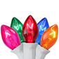 25 Count Multi Color C7 Christmas Lights  24ft White Wire - image 1
