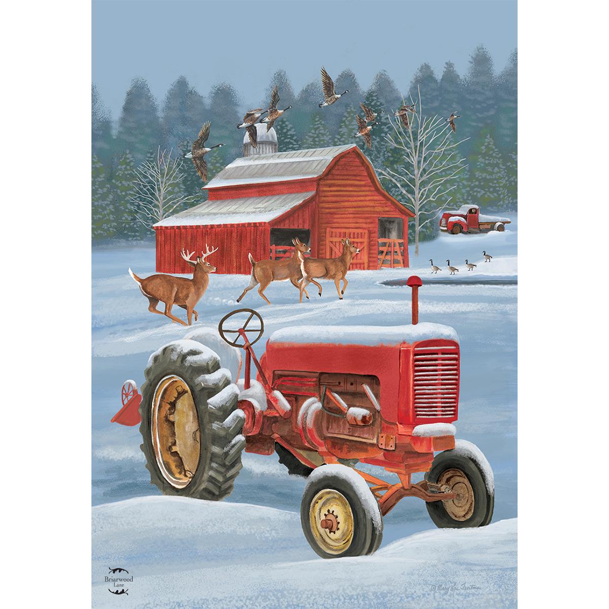 Winter on the Farm Garden Flag