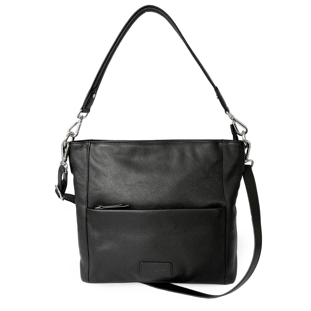 Club Rochelier Onyx Large Multi Zip Pocket Hobo Shoulder Bag