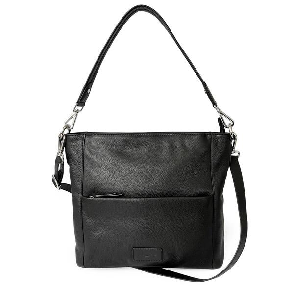 Club Rochelier Onyx Large Multi Zip Pocket Hobo Shoulder Bag - image 