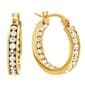 Steeltime Gold Plated Swarovski(R) Crystal Hoop Earrings - image 1