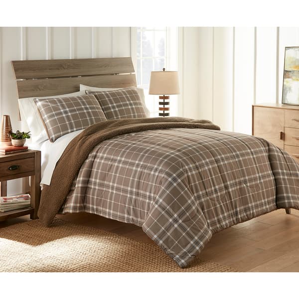 Micro Flannel&#40;R&#41; Reverse to Sherpa Plaid Comforter Set