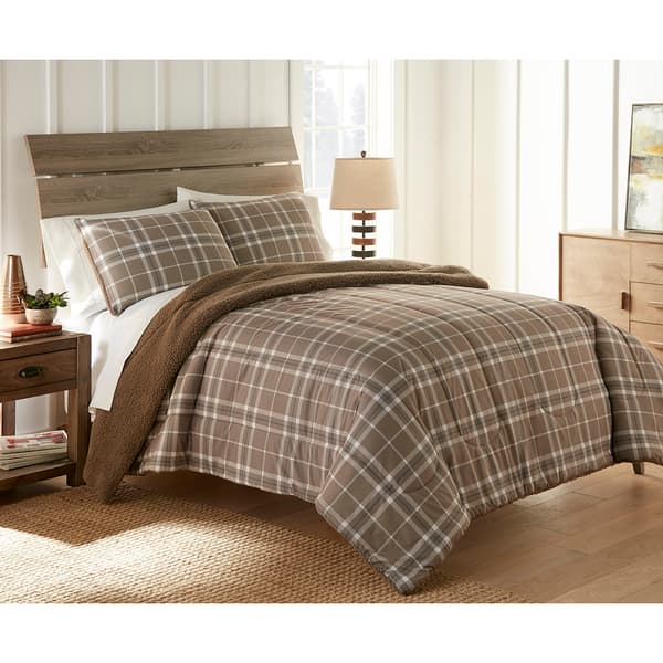 Micro Flannel&#40;R&#41; Reverse to Sherpa Plaid Comforter Set - image 