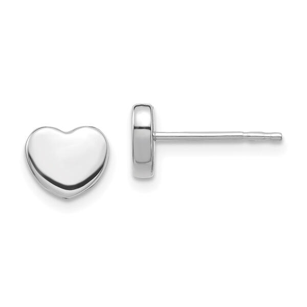 Gold Classics&#40;tm&#41; 14kt. White Gold Heart Stud Earrings - image 