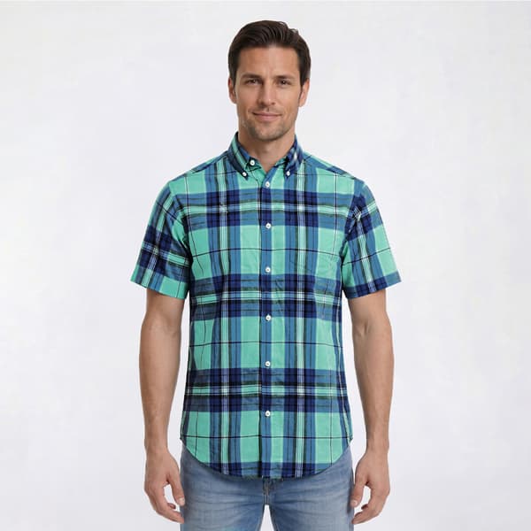 Mens Architect(R) Check Weekender Button Down Shirt - Mint/Blue - image 