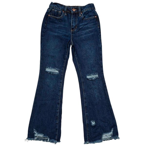 Girls &#40;7-14&#41; YMI&#40;R&#41; Destructed Flared Fit Elastic Back Jeans - image 