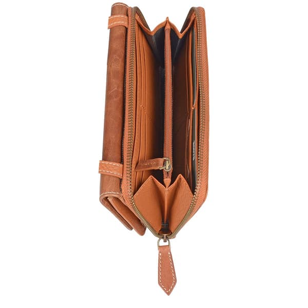 Womens Roots 73 Leather RFID Wallet with a Strap
