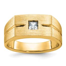 Mens Diamond Classics&#40;tm&#41; 10kt Gold 1/4 ctw Embedded Diamond Ring