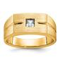 Mens Diamond Classics&#40;tm&#41; 10kt Gold 1/4 ctw Embedded Diamond Ring - image 1