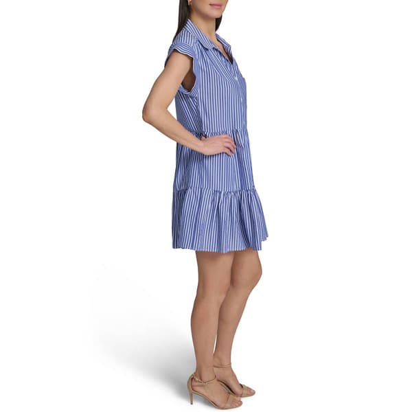 Womens Tommy Hilfiger Short Sleeve Stripe Shirtdress
