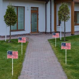 Northlight Seasonal American Flag Lawn Stakes - 4 Count