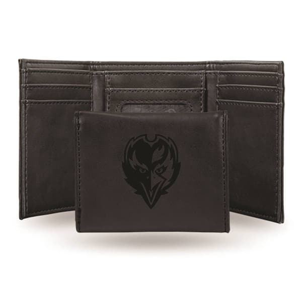 Mens NFL Baltimore Ravens Faux Leather Trifold Wallet - image 