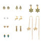 9pc. Gold Multi Festive Earring Set - image 1