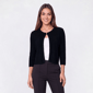 Womens Nina Leonard 3/4 Sleeve Seam Texture Shrug - image 4