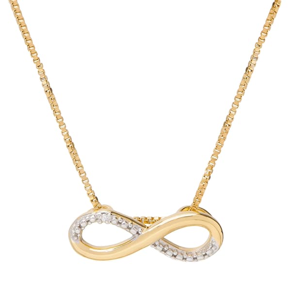 Gianni Argento Gold over Sterling Diamond Accent Infinity Pendant - image 
