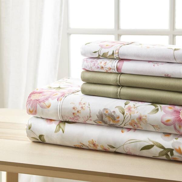 Spirit Linen Home&#40;tm&#41; Traditional Floral Sheet Set - image 