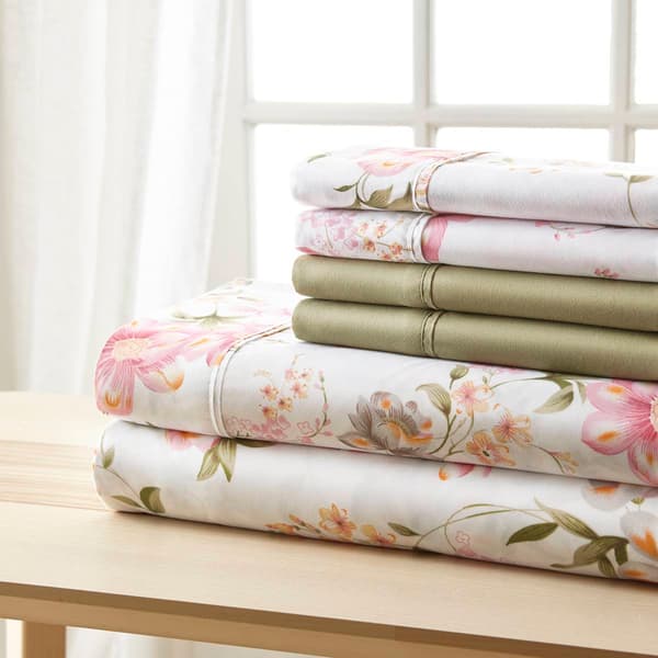 Spirit Linen Home&#40;tm&#41; Traditional Floral Sheet Set - image 