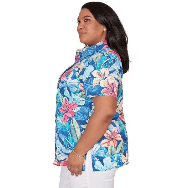 Plus Size Alfred Dunner The Royal Treatment Floral Button Blouse