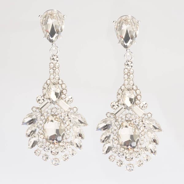 Rosa Rhinestones Peacock Chandelier Earrings - image 