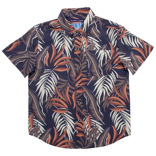 Boys &#40;8-20&#41; VSTR Tropical Leaf Short Sleeve Button Down Shirt - image 