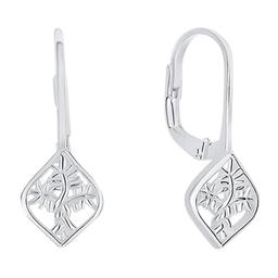 Marsala Sterling Silver Framed Tree Drop Earrings
