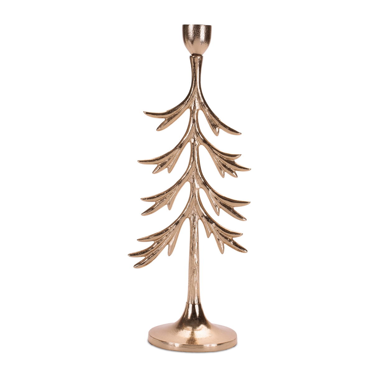 Melrose Metal Pine Tree Taper Candle Holder - Set of 2