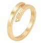 Gold Classics&#8482; Diamond-Cut Bypass Half Plain Half Chevron Ring - image 2