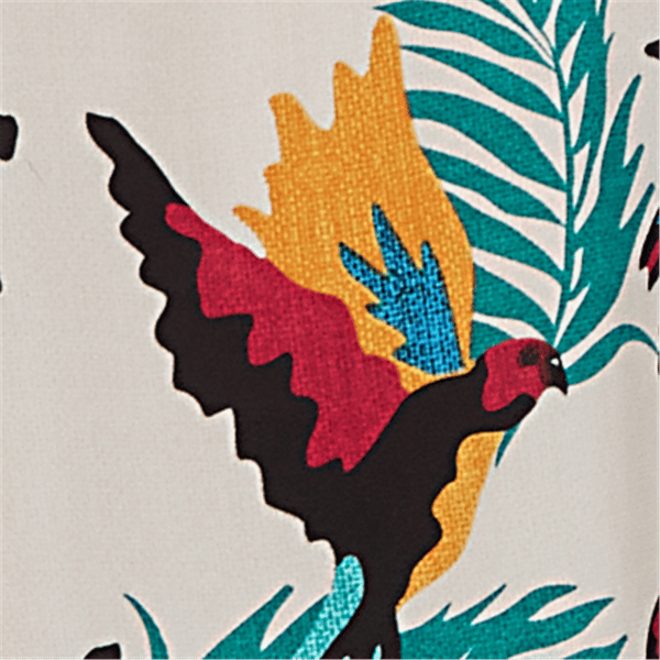 Womens Ruby Rd. Tropical Noir Elbow Sleeve Paradise Birds Blouse
