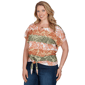 Plus Size Hearts of Palm Tropical Twist Tropical Tie Hem Blouse - image 3