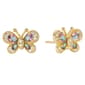Athra 14kt. Gold Ooer Brass Mystic CZ Butterfly Stud Earrings Set - image 1