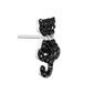 Athra Sterling Silver Black Crystal Cat Stud Earrings - image 2