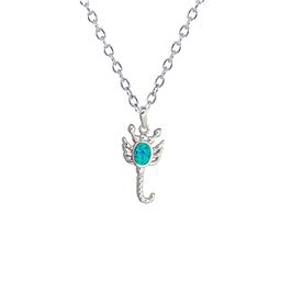 Gemstone Classics(tm) Silver & Created Opal Scorpion Necklace