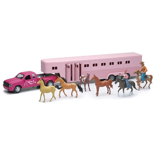 New Ray Pink Pick Up with Fifth Wheel - image 