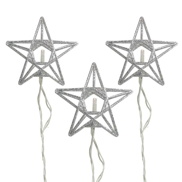 PENN 10ct. Sparkling Glittered Star Christmas Light Set