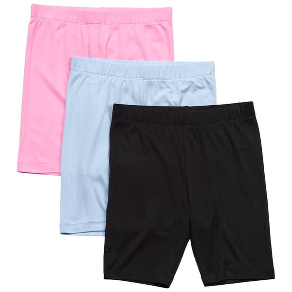 Girls (7-16) Star Ride(R) 3pk. Solid Bike Shorts - Black - image 