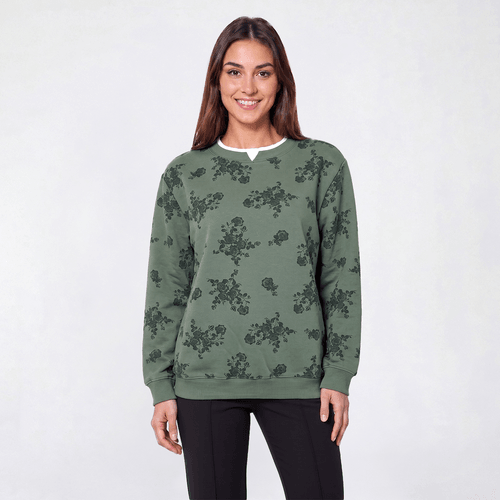 Petite Hasting & Smith Fleece Lined Floral Sweatshirt - image 