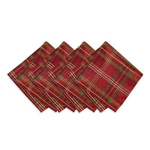 Elrene Shimmering Plaid Napkins - Set of 4