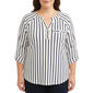 Plus Size Cure 3/4 Roll Tab Rib Texture 1 Pocket Henley - image 1