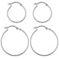 Sterling Silver Plated  Hoops Duo Earrings Set - image 1