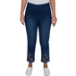 Petite Alfred Dunner Tuscany Pull On Aztec Embroidered Jeans - image 1