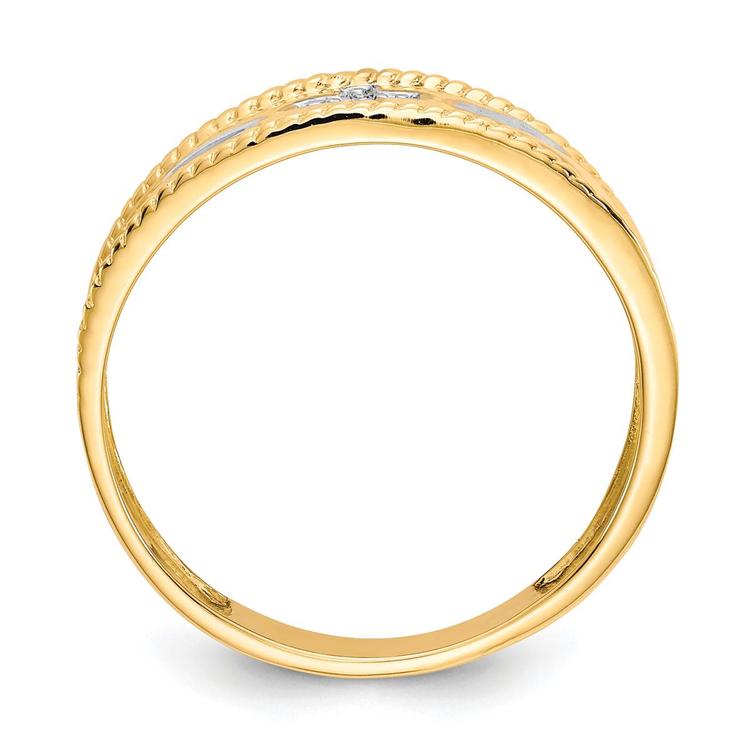Mens Endless Affection™ 10kt. Gold Diamond Cross Wedding Band