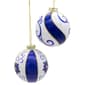 Kurt Adler 80mm 6pc. Blue &amp; White Glass Balls Set - image 3