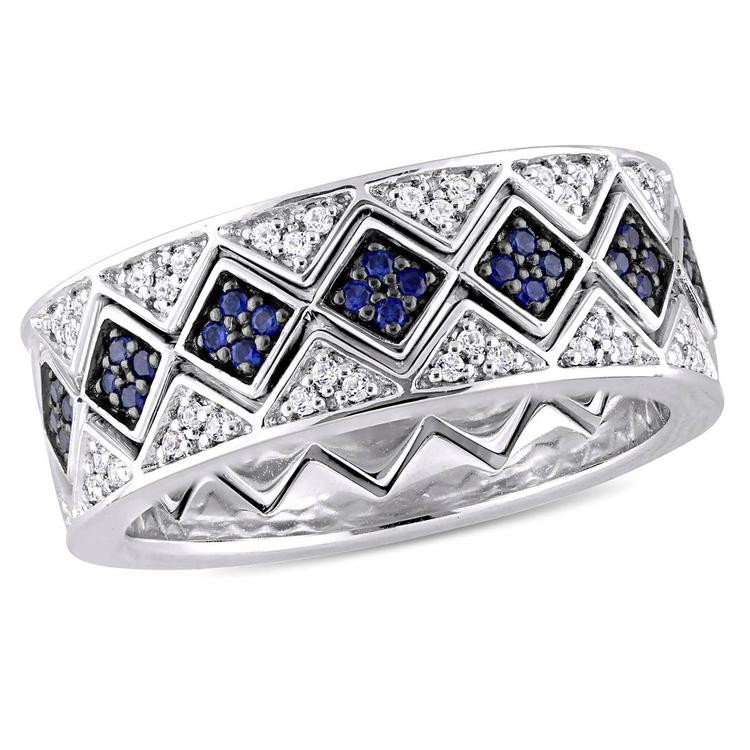 Gemstone Classics(tm) 1 3/8ctw. Sapphire Sterling Silver Ring
