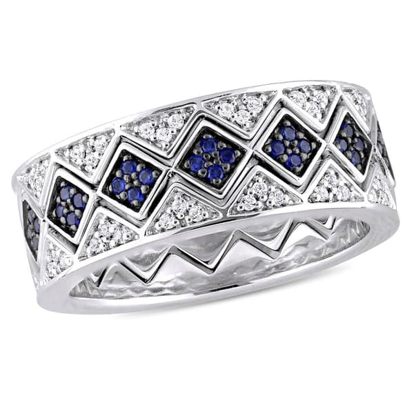 Gemstone Classics(tm) 1 3/8ctw. Sapphire Sterling Silver Ring - image 